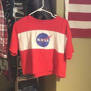 NASA crop top graphic tee